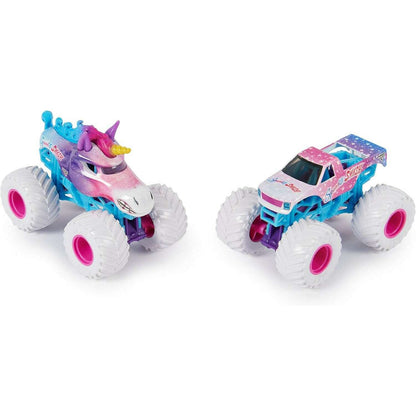 Toys N Tuck:Monster Jam 1:64 Series 28 Sparkle Smash Unicorn vs Sparkle Smash,Monster Jam