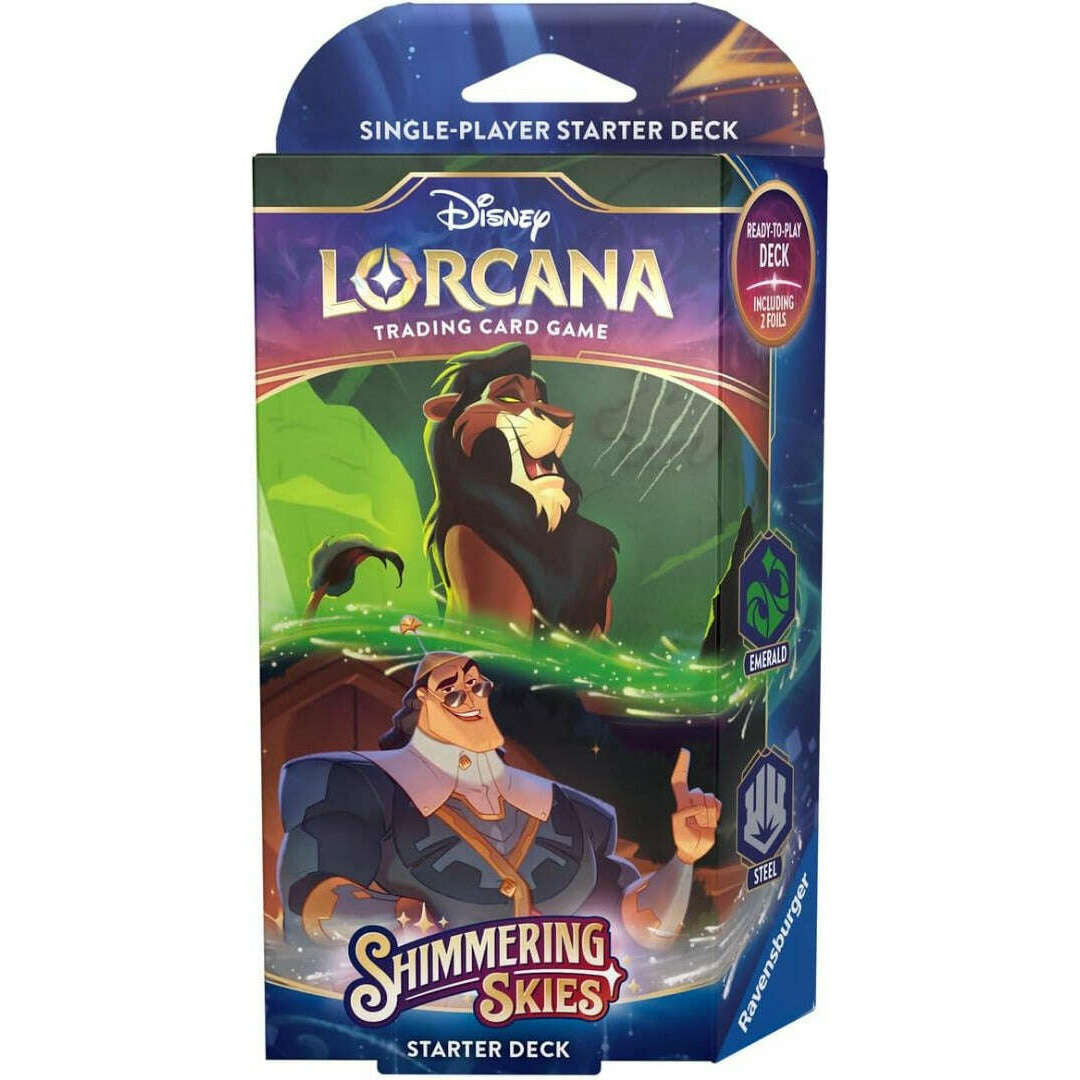 Toys N Tuck:Disney Lorcana TCG Shimmering Skies Starter Deck Emerald and Steel,Disney