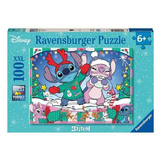 Toys N Tuck:Ravensburger 100 XXL Piece Puzzle Disney Stitch Christmas,Disney