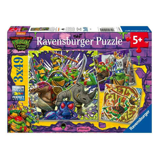 Toys N Tuck:Ravensburger 3 x 49pc Puzzles Teenage Mutant Ninja Turtles,Teenage Mutant Ninja Turtles