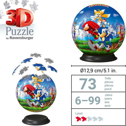 Toys N Tuck:Ravensburger 3D 73pc Puzzle Ball Sonic The Hedgehog,Sonic The Hedgehog