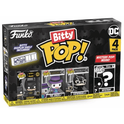 Toys N Tuck:Bitty Pop! DC Batman 4 Pack - Batman, The Joker, Catwoman And Mystery Bitty,DC