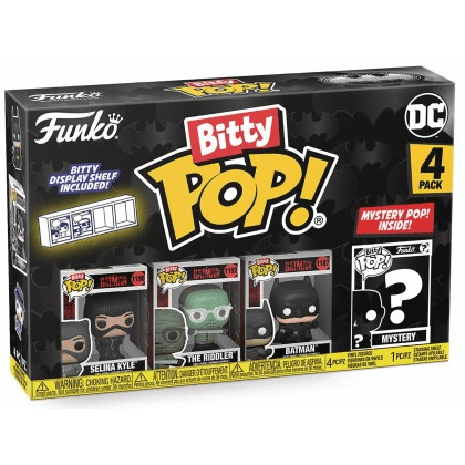 Toys N Tuck:Bitty Pop! DC Batman 4 Pack - Selina Kyle,The Riddler, Batman And Mystery Bitty,DC