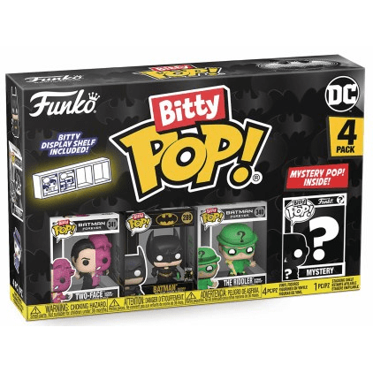 Toys N Tuck:Bitty Pop! DC Batman 4 Pack - Two-Face,Batman,The Riddler And Mystery Bitty,DC