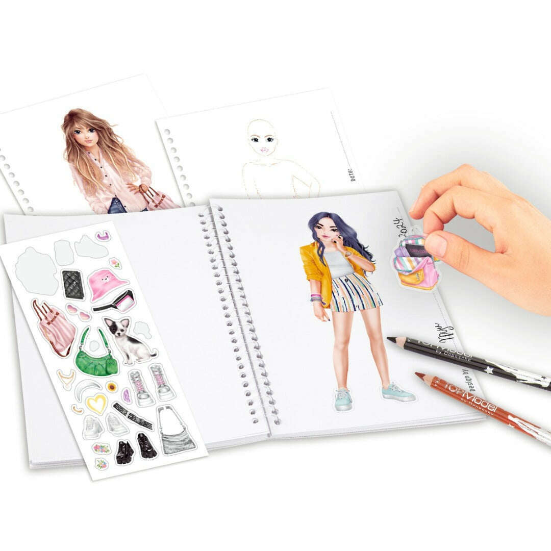 Toys N Tuck:Depesche Top Model Pocket Colouring Book Christy & Miju,Top Model