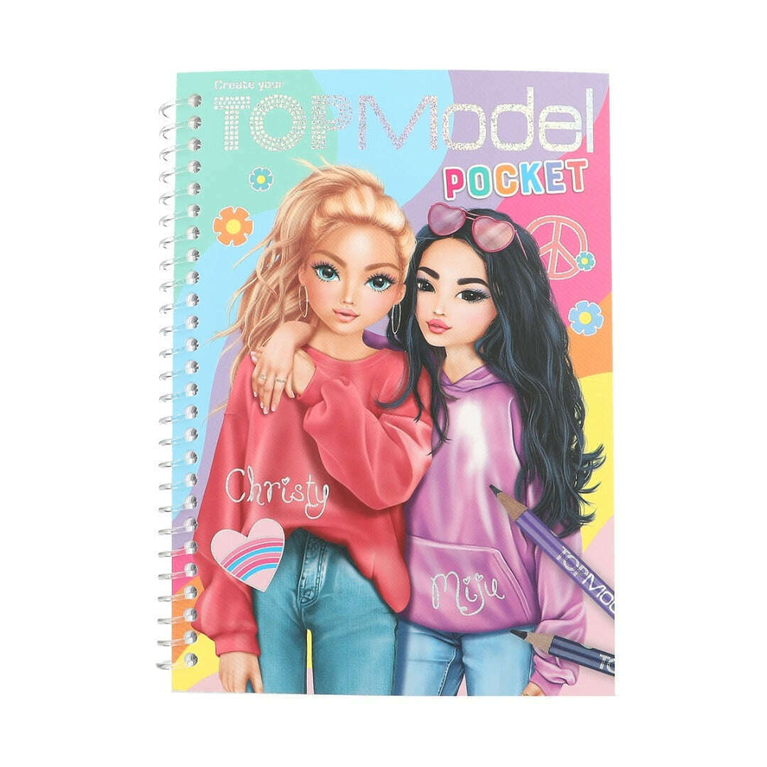 Toys N Tuck:Depesche Top Model Pocket Colouring Book Christy & Miju,Top Model