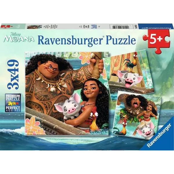 Toys N Tuck:Ravensburger 3 x 49pc Puzzles Disney Moana,Disney