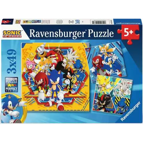 Toys N Tuck:Ravensburger 3 x 49pc Puzzles Sonic Prime,Sonic The Hedgehog