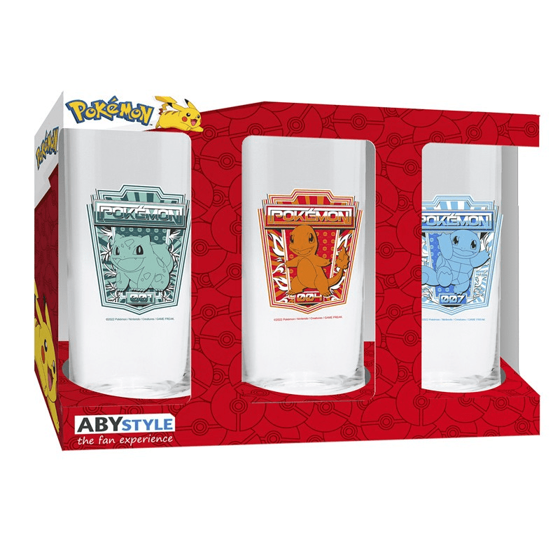 Toys N Tuck:3 Glass Set- Pokemon Starters,Pokemon