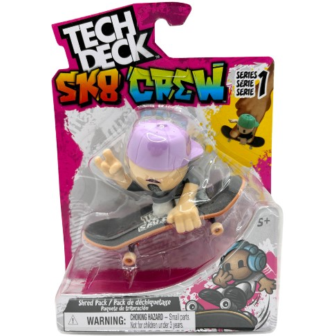 Toys N Tuck:Tech Deck Sk8 Crew Series 1 Shred Pack Purple Hat,Tech Deck