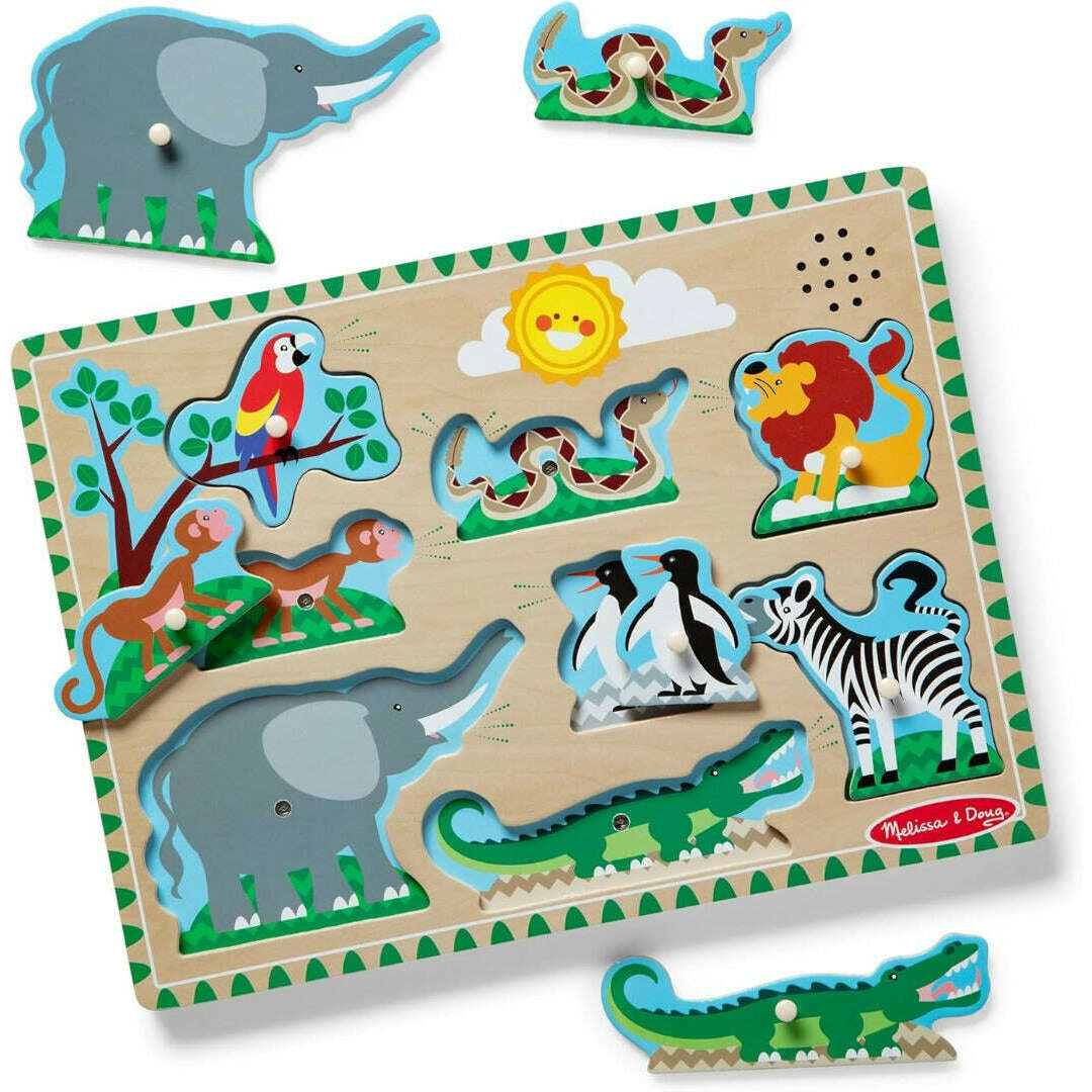 Toys N Tuck:Melissa & Doug Wooden Sound Puzzle Zoo Animals,Melissa