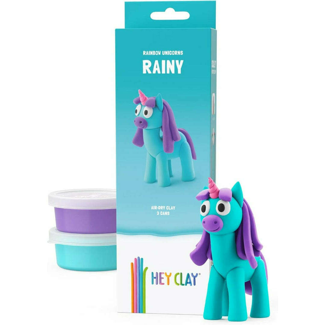 Toys N Tuck:Hey Clay Rainbow Unicorns Single Pack - Rainy,Hey Clay