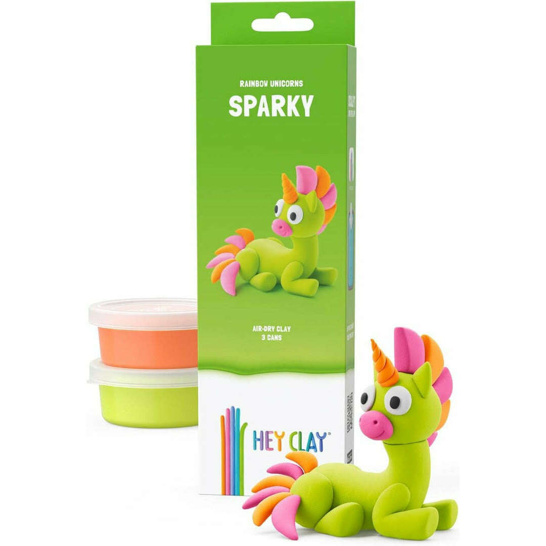 Toys N Tuck:Hey Clay Rainbow Unicorns Single Pack - Sparky,Hey Clay