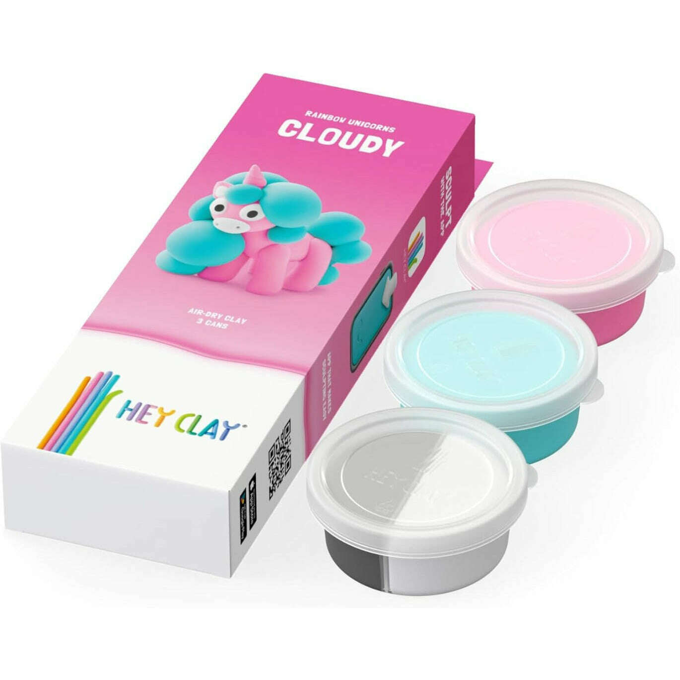 Toys N Tuck:Hey Clay Rainbow Unicorns Single Pack - Cloudy,Hey Clay