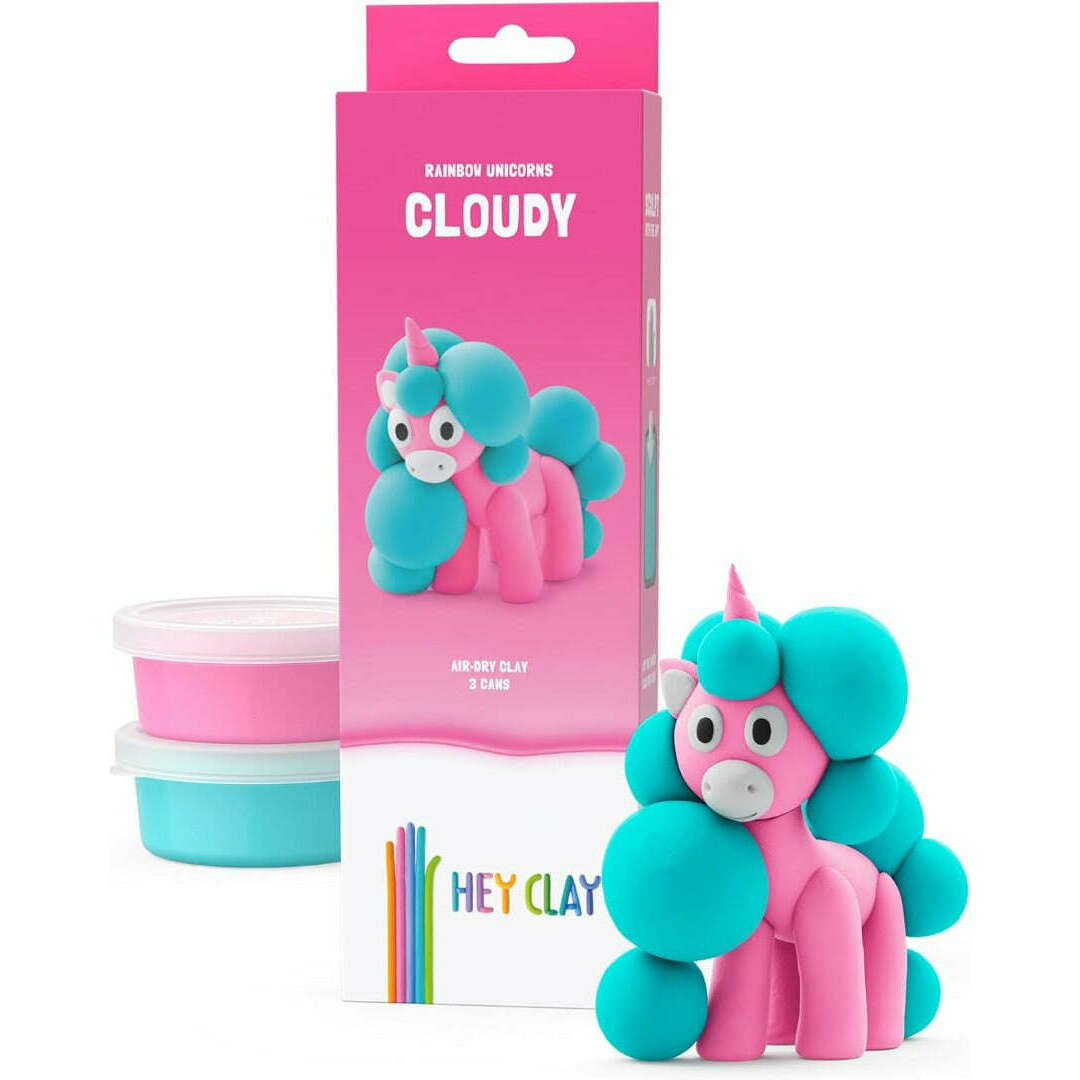 Toys N Tuck:Hey Clay Rainbow Unicorns Single Pack - Cloudy,Hey Clay