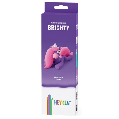 Toys N Tuck:Hey Clay Rainbow Unicorns Single Pack - Brighty,Hey Clay