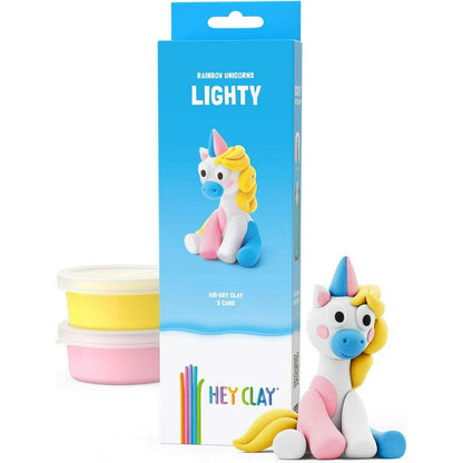 Toys N Tuck:Hey Clay Rainbow Unicorns Single Pack - Lighty,Hey Clay