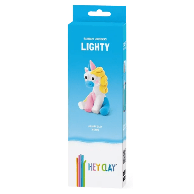 Toys N Tuck:Hey Clay Rainbow Unicorns Single Pack - Lighty,Hey Clay