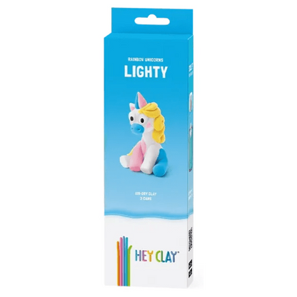 Toys N Tuck:Hey Clay Rainbow Unicorns Single Pack - Lighty,Hey Clay