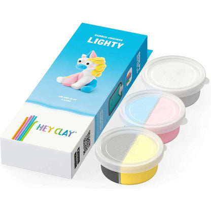 Toys N Tuck:Hey Clay Rainbow Unicorns Single Pack - Lighty,Hey Clay