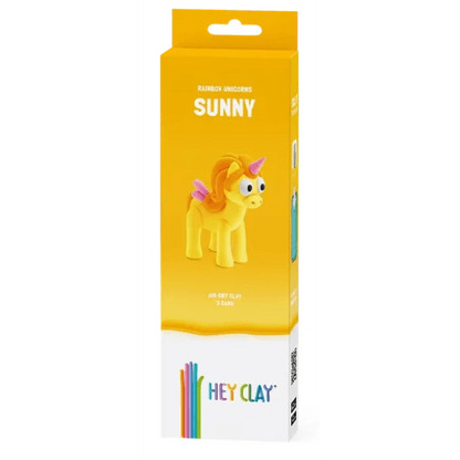 Toys N Tuck:Hey Clay Rainbow Unicorns Single Pack - Sunny,Hey Clay