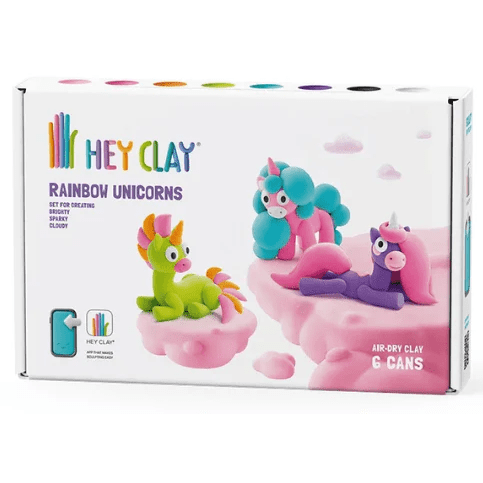 Toys N Tuck:Hey Clay Rainbow Unicorns 3 Pack - Brighty, Cloudy, Sparky,Hey Clay