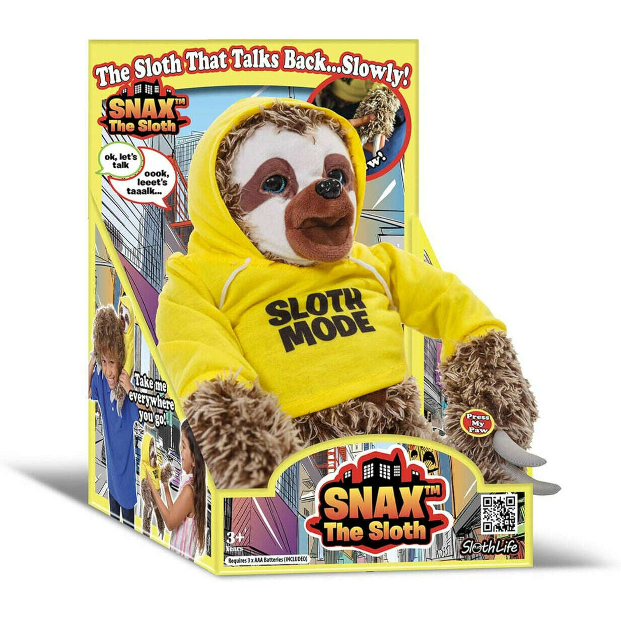 Toys N Tuck:Snax the Sloth Talking Plush,John Adams