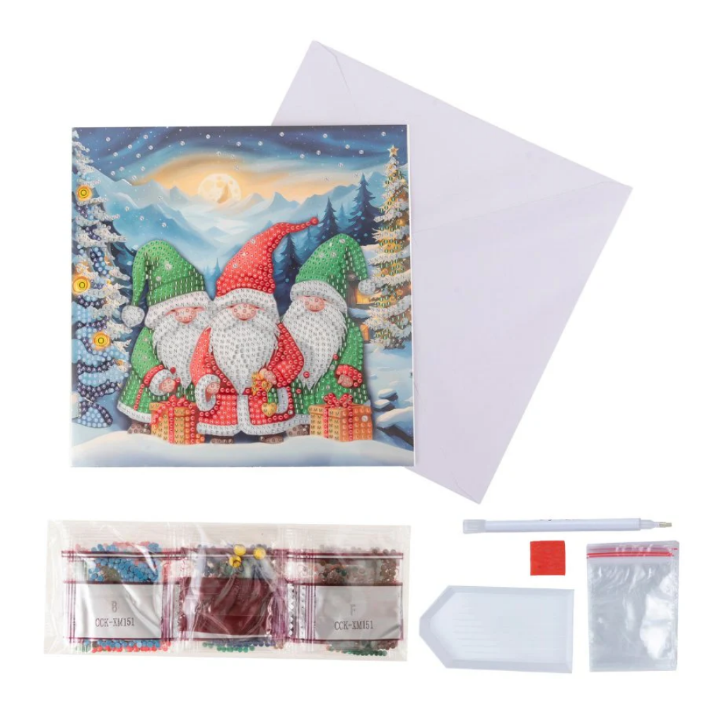 Toys N Tuck:Crystal Art Festive Card Kit - Arctic Friends,Crystal Art