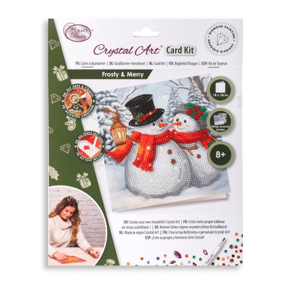 Toys N Tuck:Crystal Art Festive Card Kit - Frosty & Merry,Crystal Art