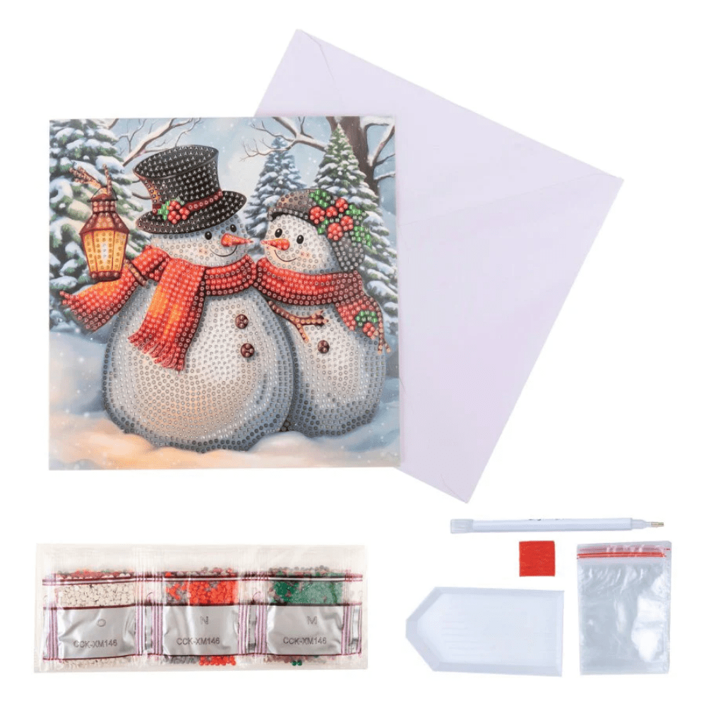 Toys N Tuck:Crystal Art Festive Card Kit - Frosty & Merry,Crystal Art