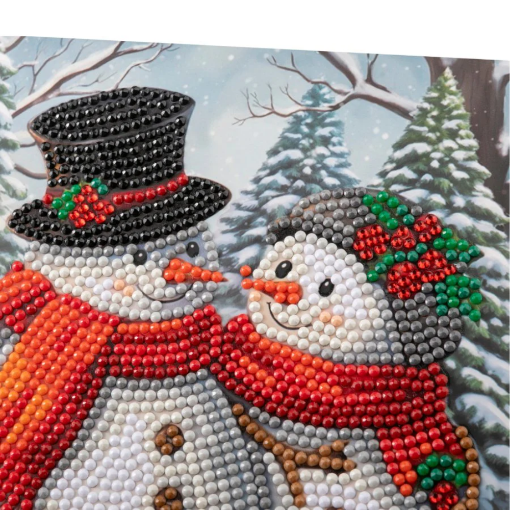 Toys N Tuck:Crystal Art Festive Card Kit - Frosty & Merry,Crystal Art