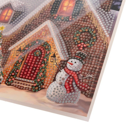 Toys N Tuck:Crystal Art Festive Card Kit - Festive Cottage,Crystal Art