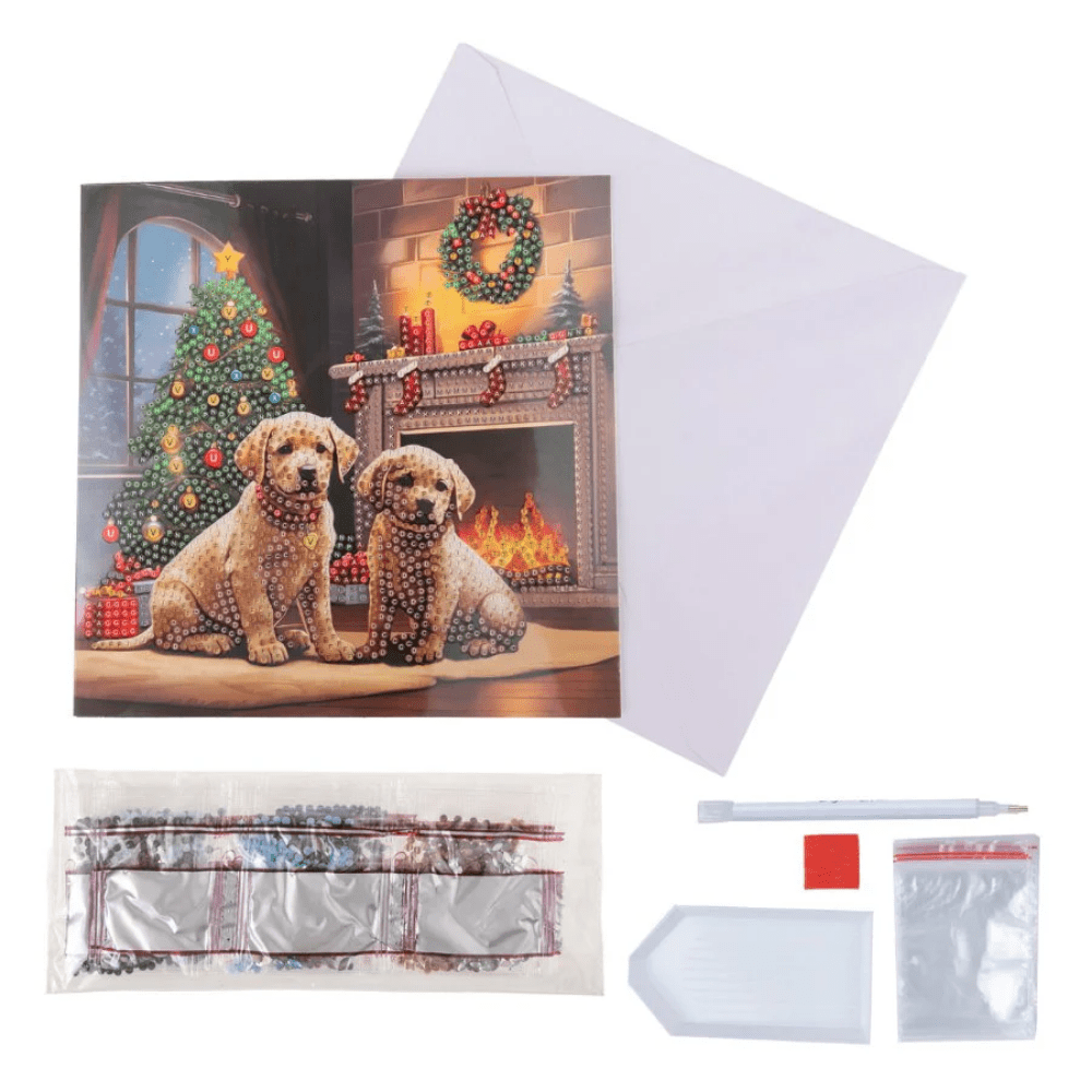 Toys N Tuck:Crystal Art Festive Card Kit - Waiting For Santa,Crystal Art