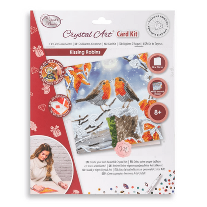 Toys N Tuck:Crystal Art Festive Card Kit - Kissing Robins,Crystal Art