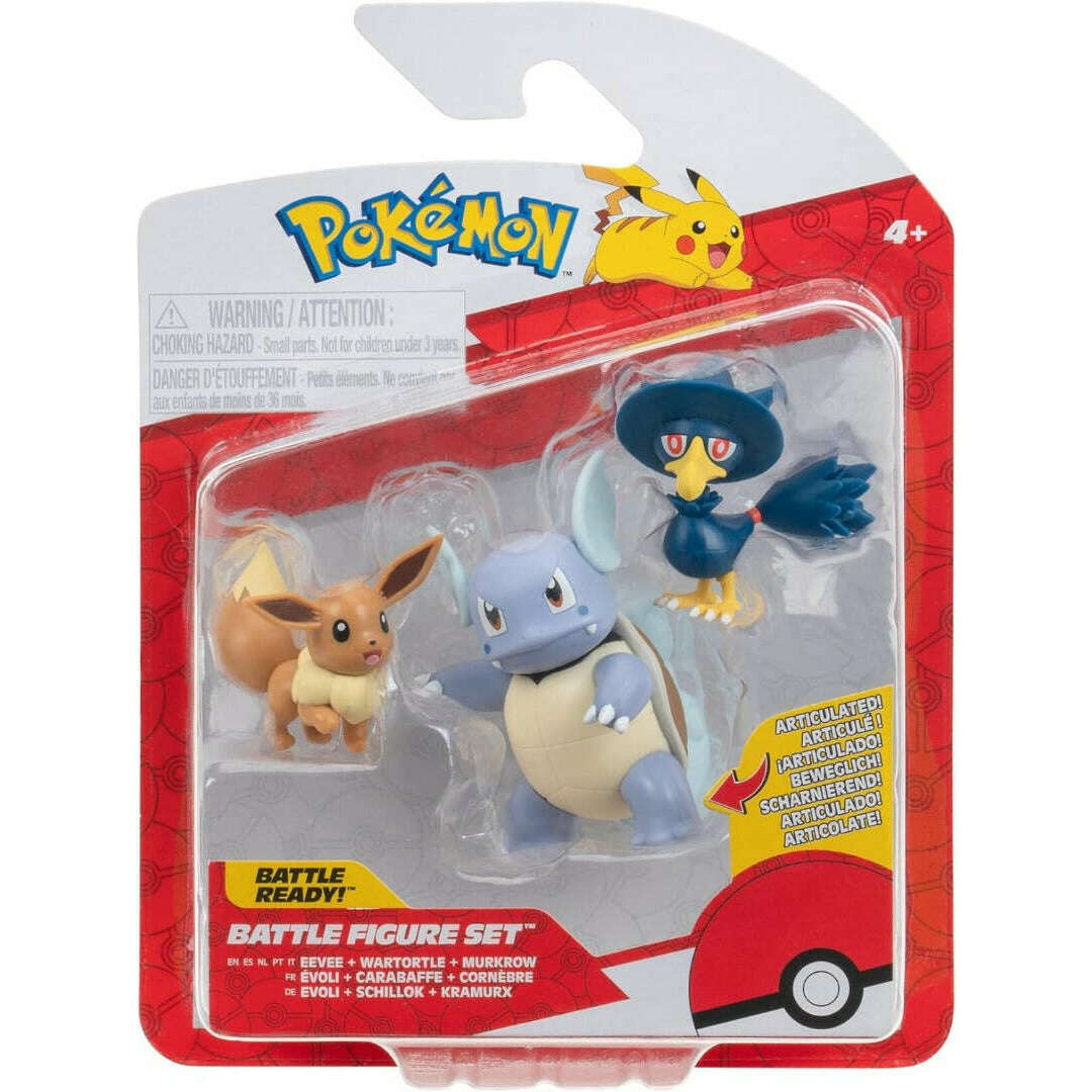 Toys N Tuck:Pokemon Battle Figure Set - Eevee,Wartortle,Murkrow,Pokemon