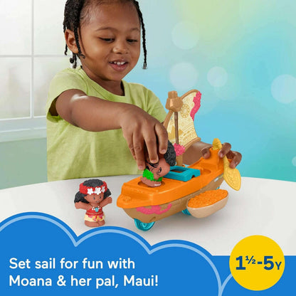 Toys N Tuck:Fisher-Price Little People Disney Princess Moana & Maui's Canoe,Little People