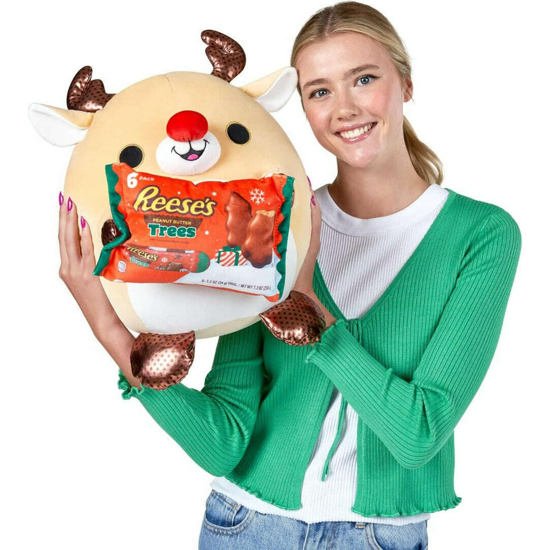 Toys N Tuck:Snackles Christmas 35cm Large Plush Reindeer with Reece's Peanut Butter Trees,Snackles