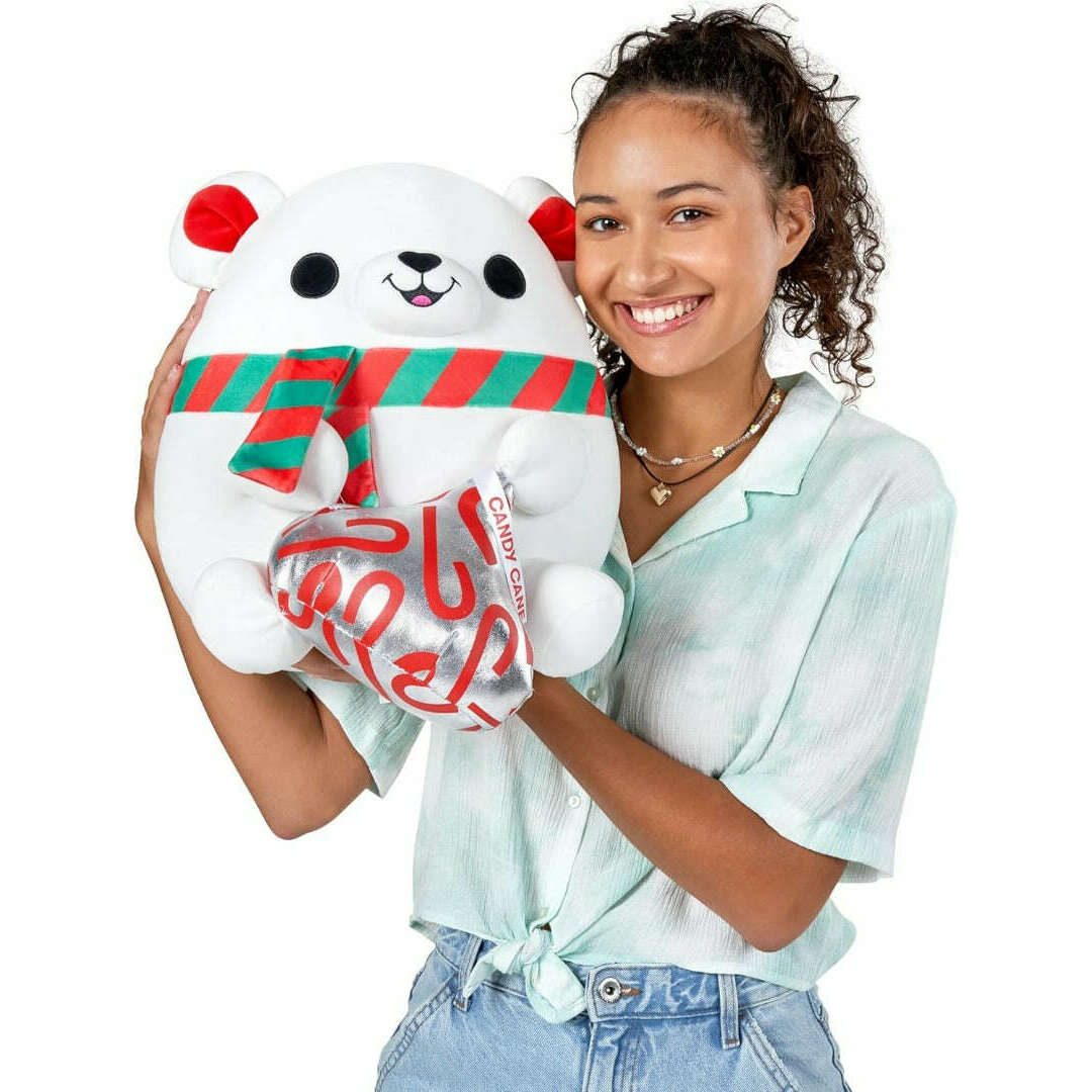 Toys N Tuck:Snackles Christmas 35cm Large Plush Polar Bear with Hershey's Kisses Candy Cane,Snackles