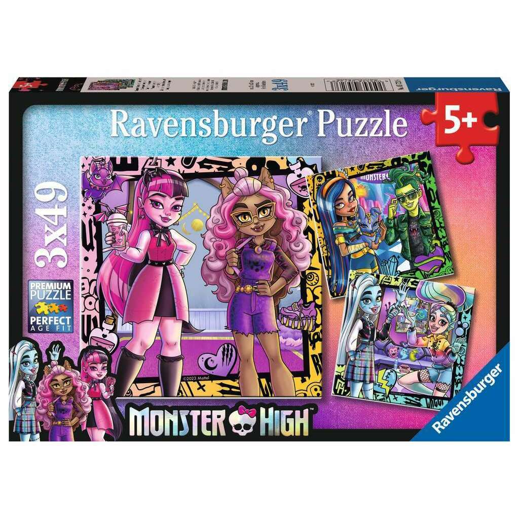 Toys N Tuck:Ravensburger 3 x 49pc Puzzles Monster High,Monster High