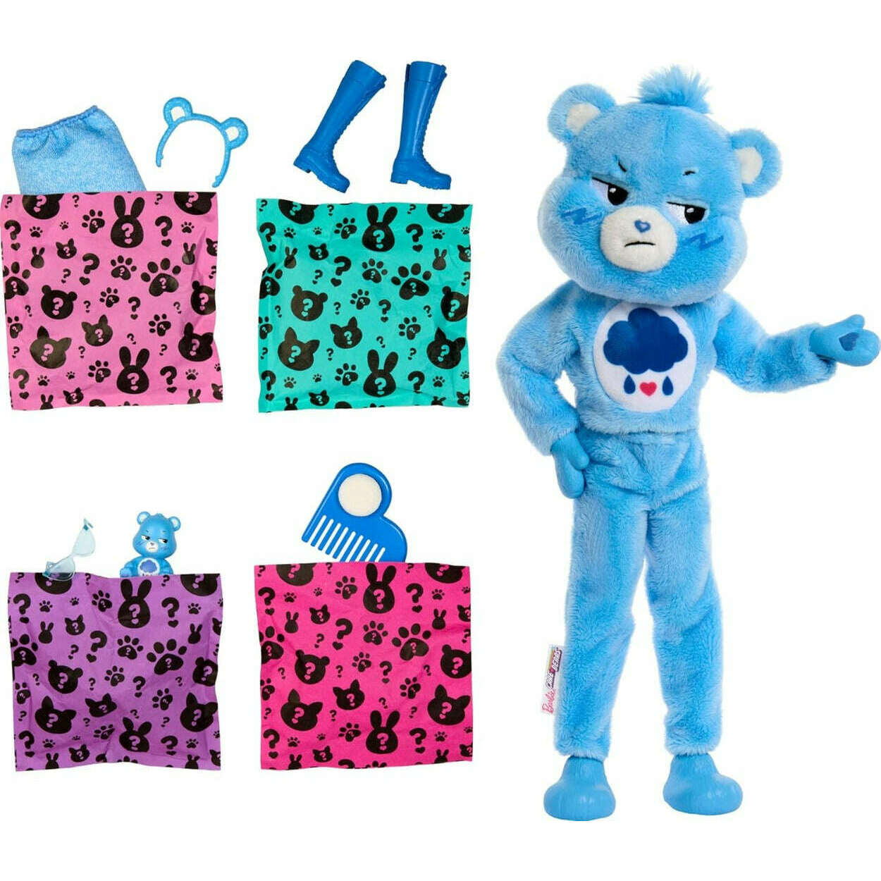 Toys N Tuck:Barbie Cutie Reveal Care Bears Series - Grumpy Bear,Barbie