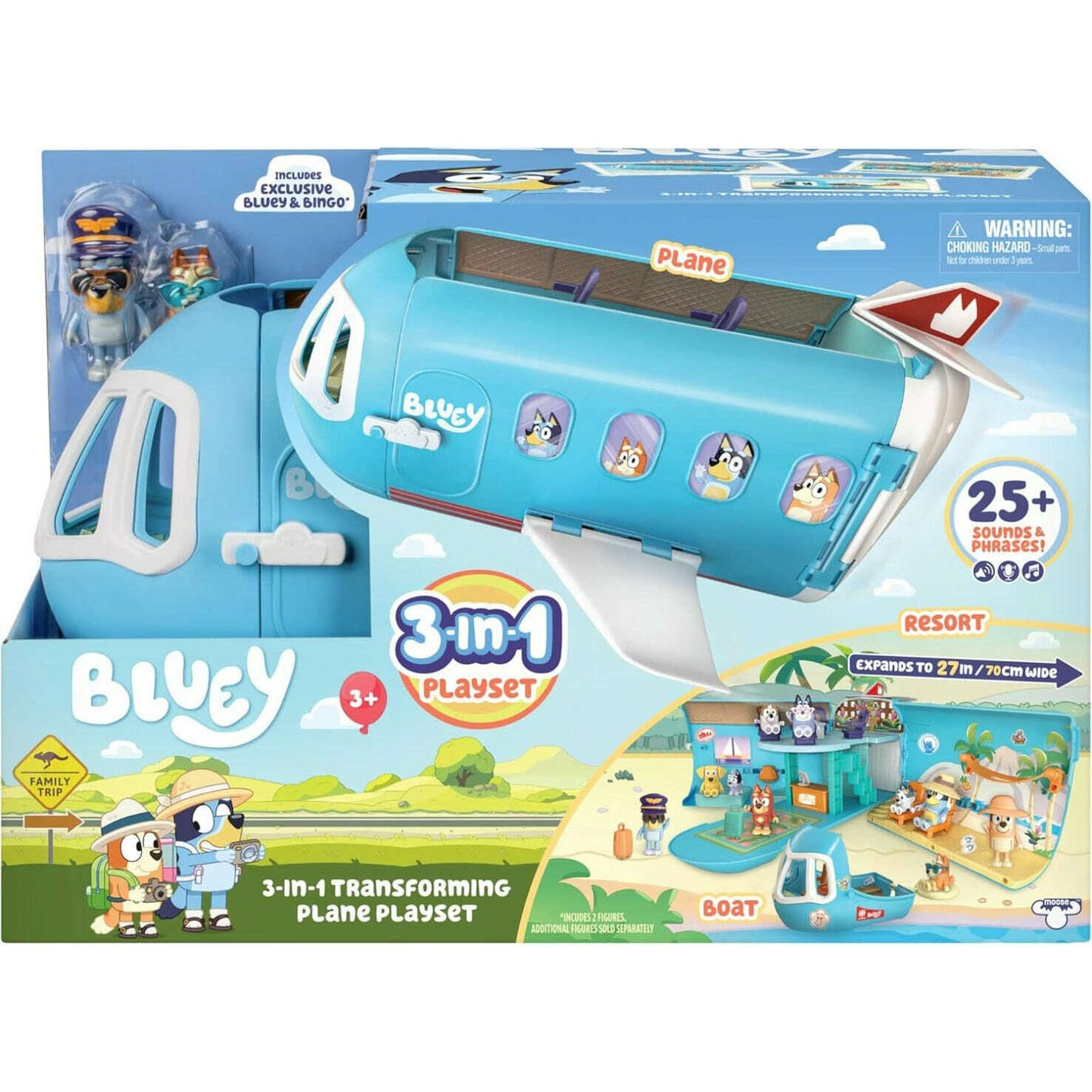 Toys N Tuck:Bluey - 3 In 1 Transforming Plane Playset,Bluey