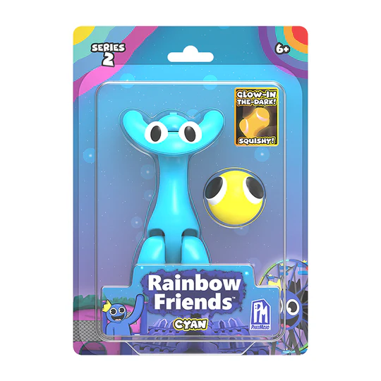 Toys N Tuck:Rainbow Friends 5'' Action Figures Series 2 - Cyan,Rainbow Friends