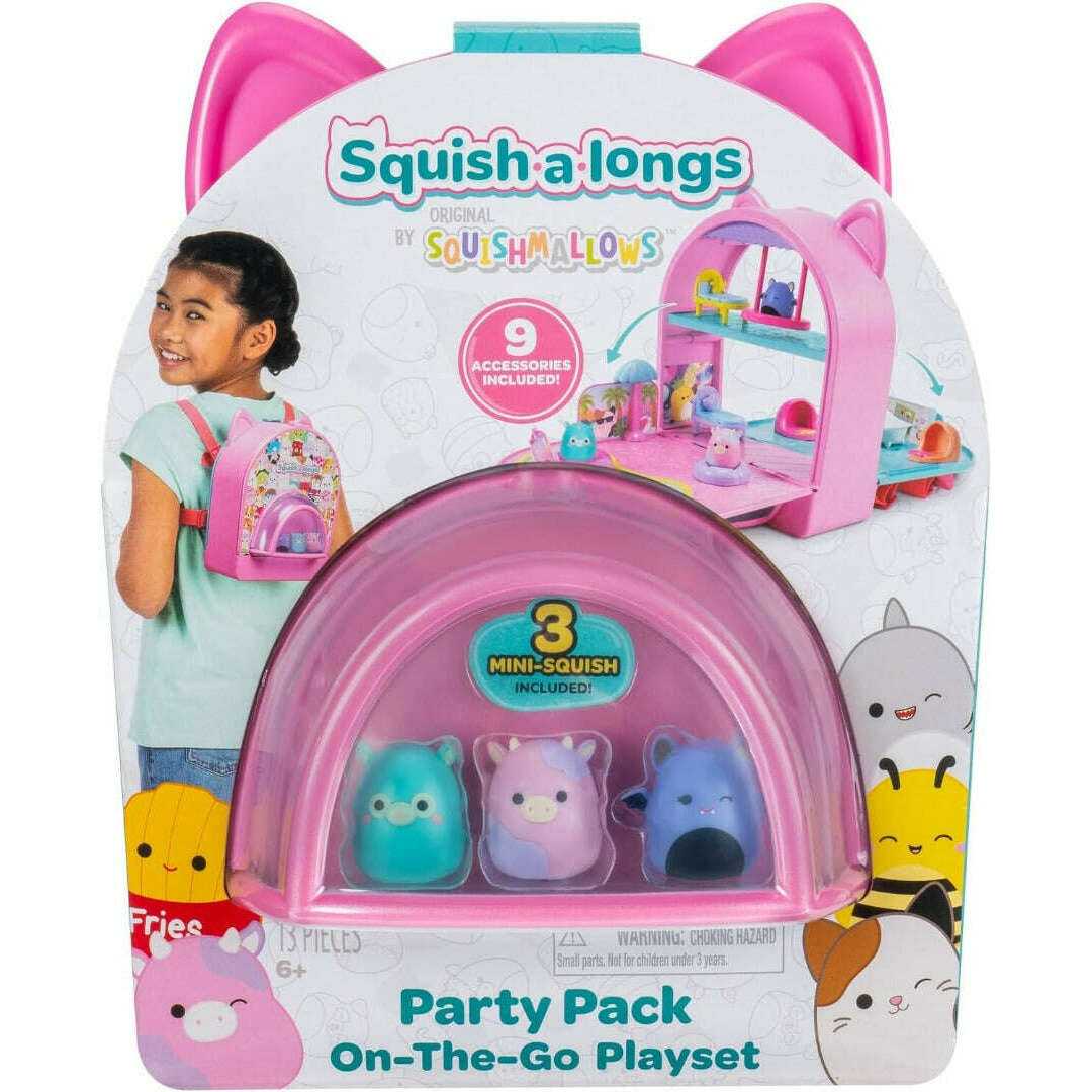 Toys N Tuck:Squishmallows Squish-A-Longs Party Pack On-The-Go Playset,Squishmallows Squish-A-Longs