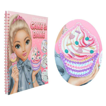 Toys N Tuck:Depesche Top Model Cake & Bake Colouring Book with Sequins,Top Model