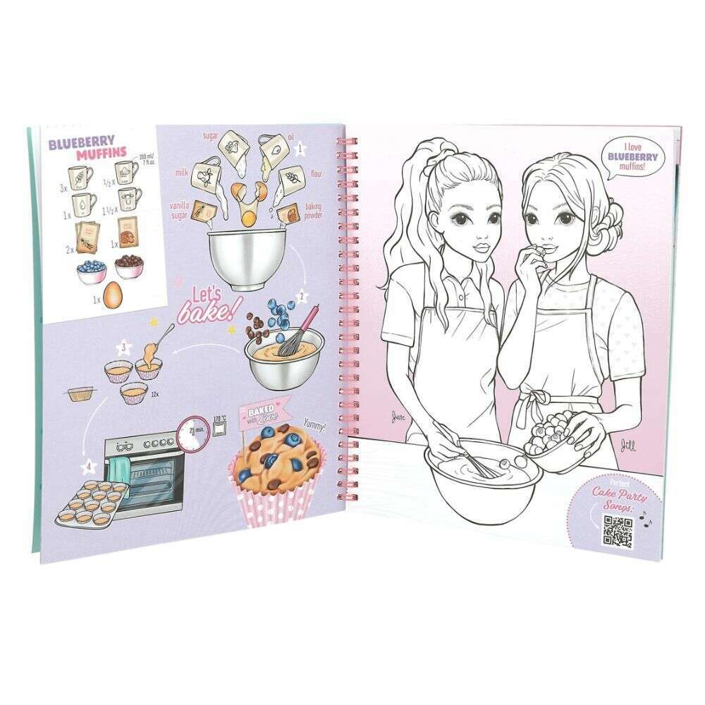 Toys N Tuck:Depesche Top Model Cake & Bake Colouring Book with Sequins,Top Model