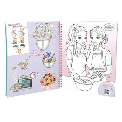 Toys N Tuck:Depesche Top Model Cake & Bake Colouring Book with Sequins,Top Model