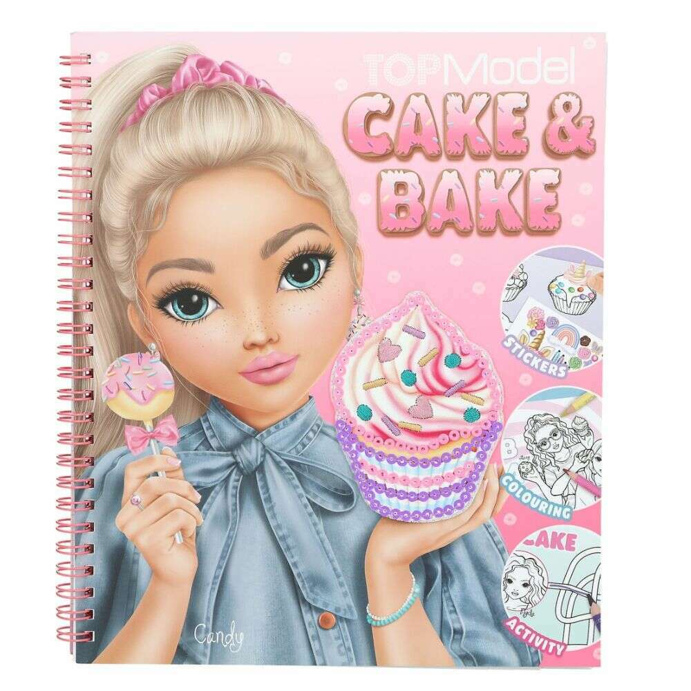 Toys N Tuck:Depesche Top Model Cake & Bake Colouring Book with Sequins,Top Model