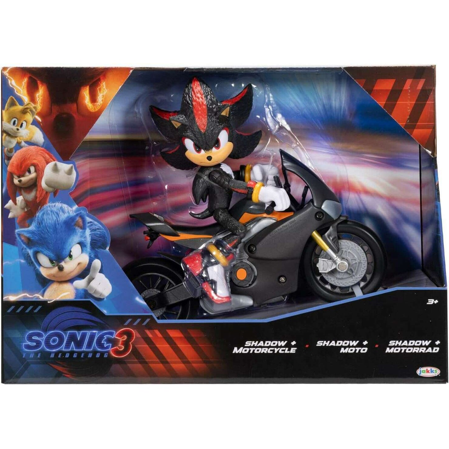 Toys N Tuck:Sonic The Hedgehog 3 Movie - Shadow With Motorcycle Playset,Sonic The Hedgehog