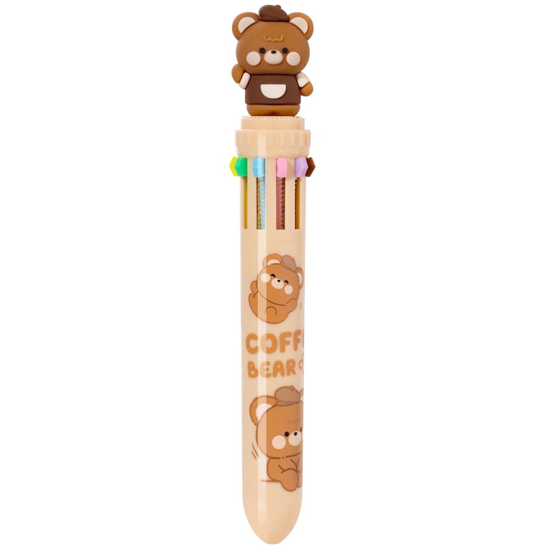 Toys N Tuck:Kenji Kuki Coffee Bear Multicolour Pen,Kenji