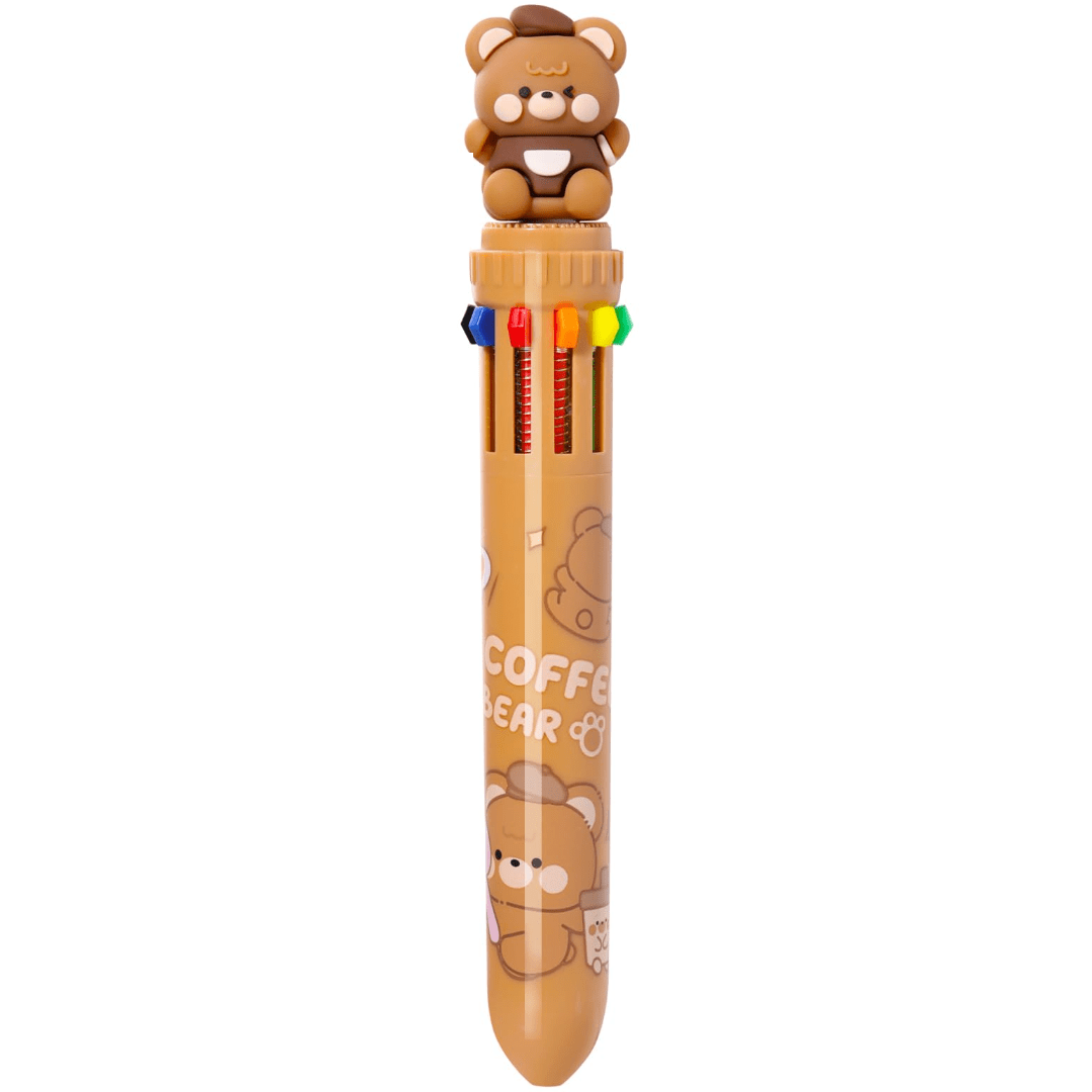 Toys N Tuck:Kenji Kuki Coffee Bear Multicolour Pen,Kenji